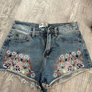 Miu Miu denim shorts. Size 36, US size 4. Worn few times. I’m good condition